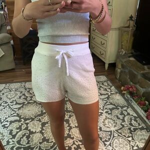 White Sparkle Women's Shorts